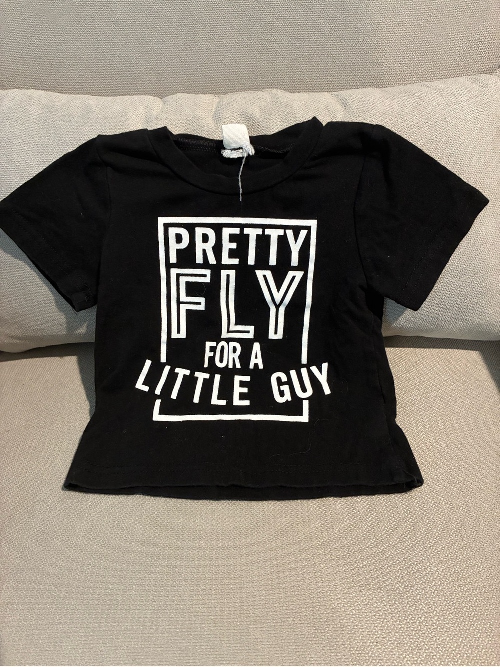 Pretty Fly For a Little Guy Black Graphic Tee - 9m
